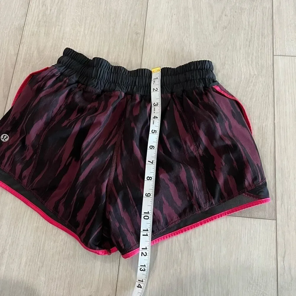 Lululemon Womens Super Squad Running Shorts Size 4 Elastic Waist Lined Purple